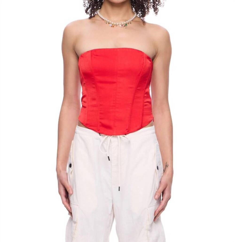 NEW NIA marissa corsette top in scarlet